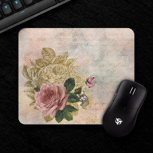 Mousepad Rosa Steampunk Ephemera Vintage Sofisticada