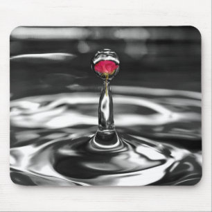 Mousepad Rosa vermelha na Gota