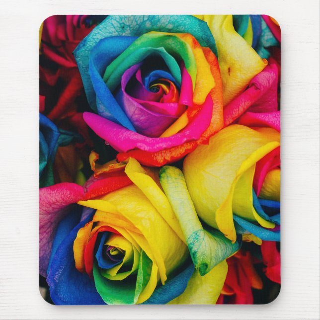 Mousepad Rosas Arco-Íris A Cor Gloriosa (Frente)