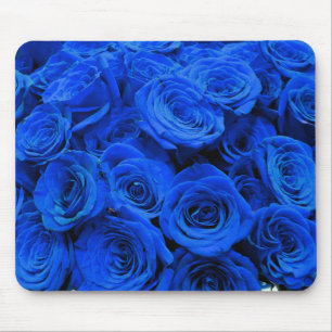Mousepad Rosas azuis Elegantes flores azuis florais azuis