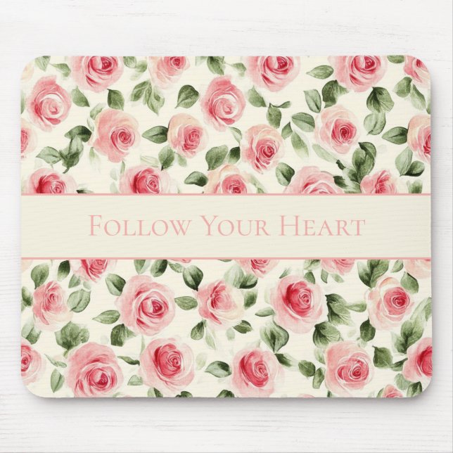 Mousepad Rosas Cor-de-Rosa Bonitas (Frente)
