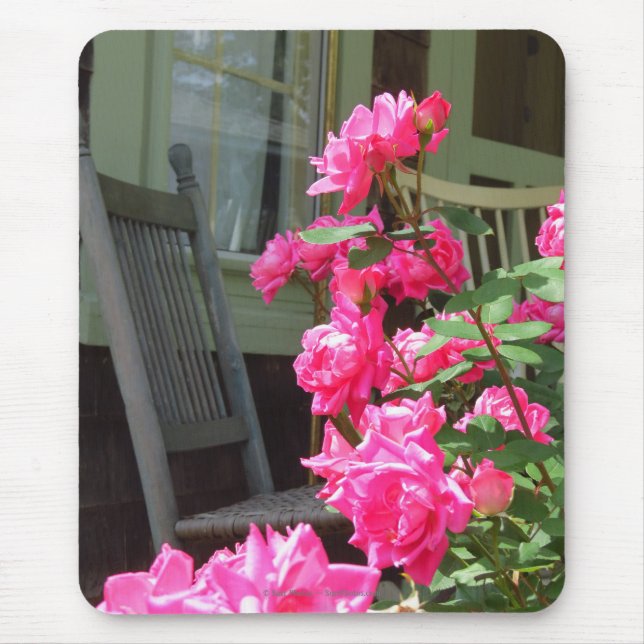 Mousepad Rosas cor-de-rosa e Rocker - Vineyard de Martha (Frente)