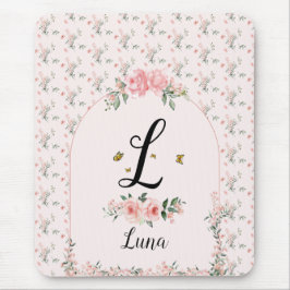 Mousepad Rosas Cor-de-Rosa Elegantes em Aquarela com Borbol