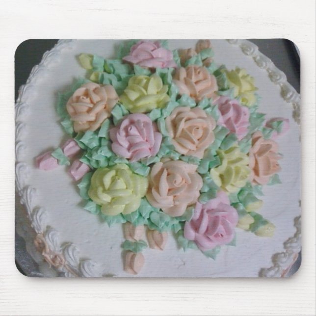 Mousepad Rosas da crosta de gelo de Buttercream (Frente)