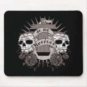 Mousepad Rosas da cruz do crânio de Diâmetro De Los Muert