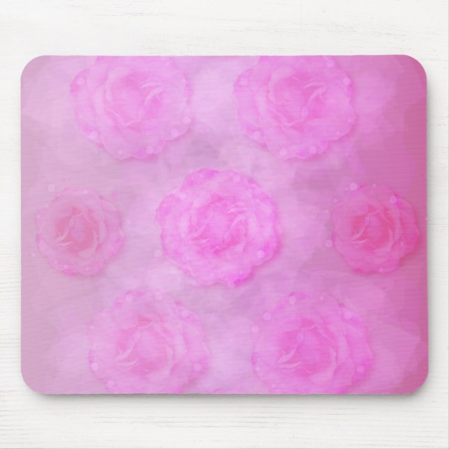 Mousepad Rosas de Aquarela de PINK (Frente)