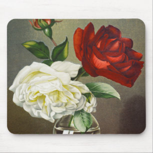 Mousepad Rosas de Jardim Antigas em um Vaso de Vidro