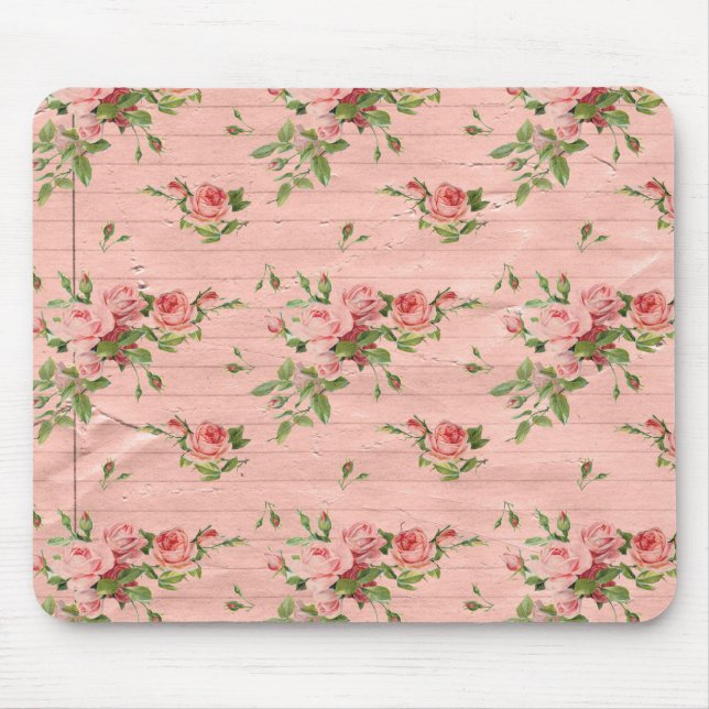 Mousepad Rosas de madeira rosada russa (Frente)