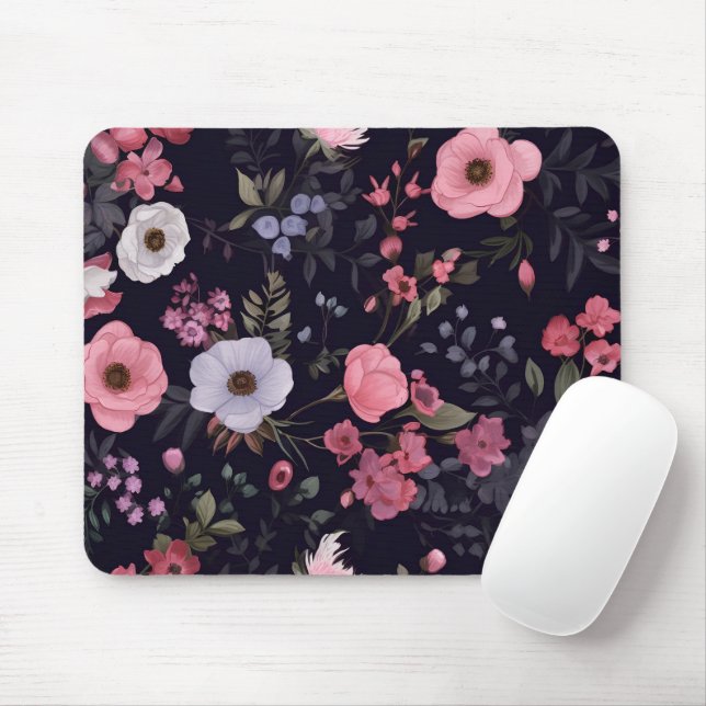 Mousepad Rosas De Verão A Preto (Com mouse)