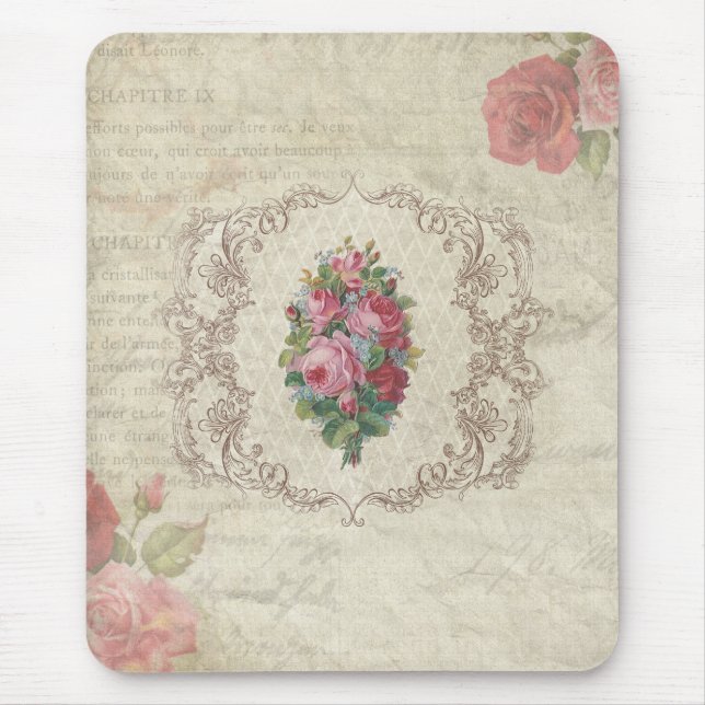Mousepad Rosas de vinheta e engravação (Frente)