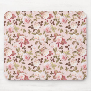 Mousepad Rosas de Vintage Floral Rosa