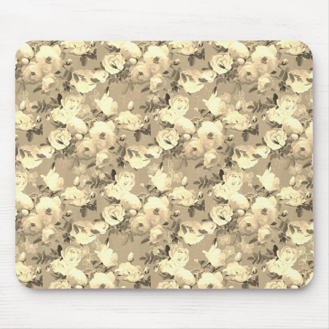 Mousepad Rosas doces na Sepia (Frente)