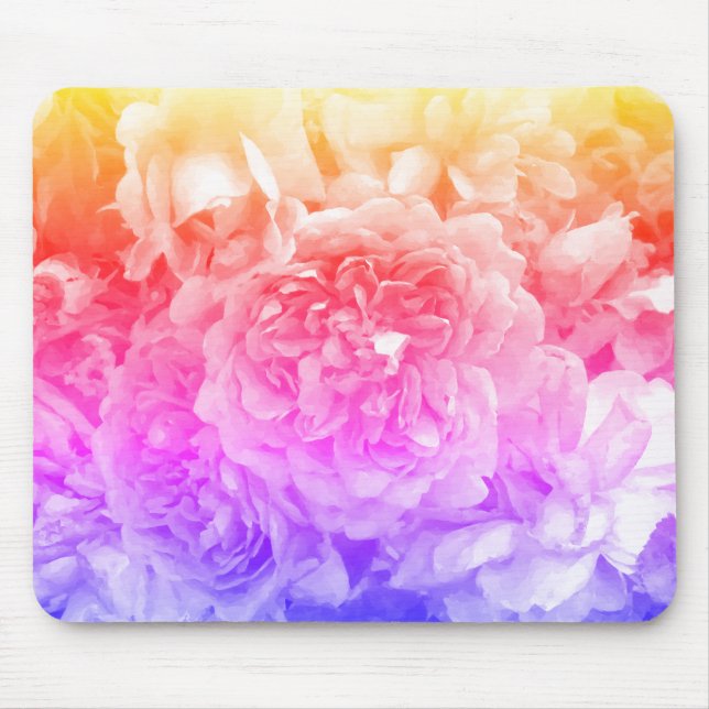 Mousepad Rosas multicolores, Amarelo, Rosa, Roxo (Frente)