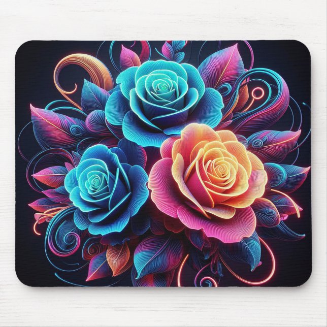 Mousepad Rosas neon (Frente)