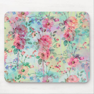 Mousepad Rosas românticos e lindos aquarelas