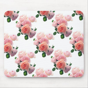 Mousepad Rosas Rosa Floral Watercolor Art Trendy Modelo