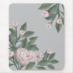 Mousepad Rosas rosa pálidas com fundo editável