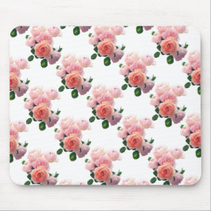 Mousepad Rosas Rosa Trendentes Modelo de Arte Floral Por Aq