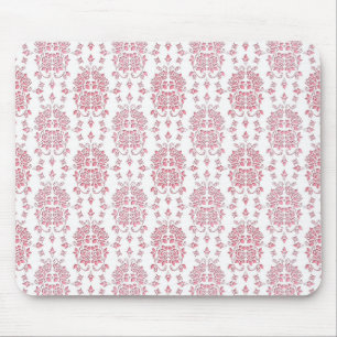 Mousepad Rosas Rosas Estilo Floral Padrão Damasco