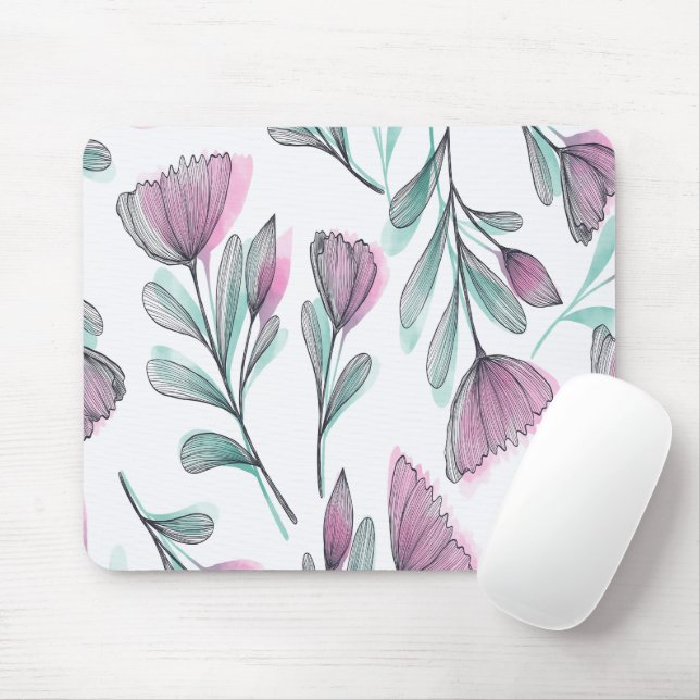 Mousepad Rosas roxas (Com mouse)