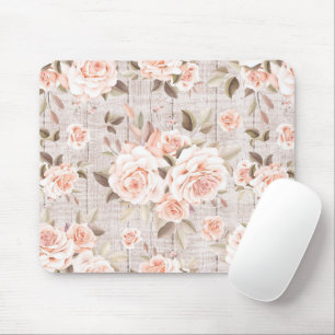 Mousepad Rosas Russos de Madeira e Vintage Chique Romântico
