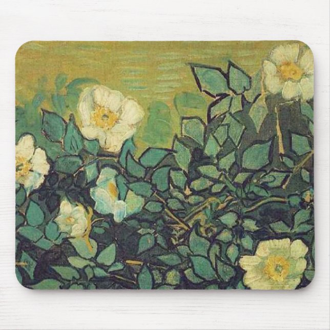 Mousepad Rosas selvagens, 1890. Vincent van Gogh. (Frente)