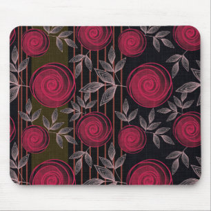Mousepad Rosas vermelhas a preto.