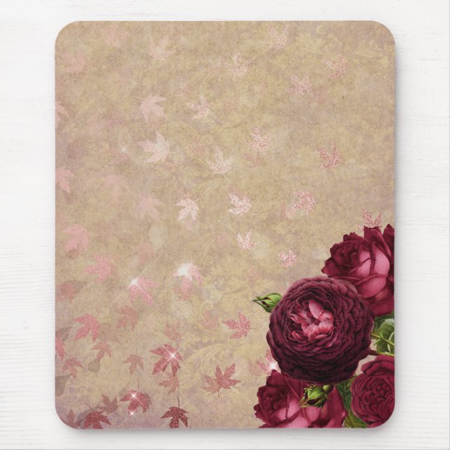 Mousepad Rosas vermelhas Elegantes de Chic (Frente)