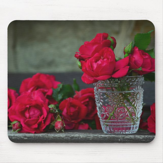 Mousepad Rosas vermelhas Frescas (Frente)