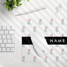Mousepad Rosas vermelhas, Padrão De Rosas, Seu Nome