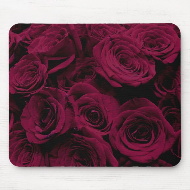 Mousepad Rosas vermelho-escuro (Frente)