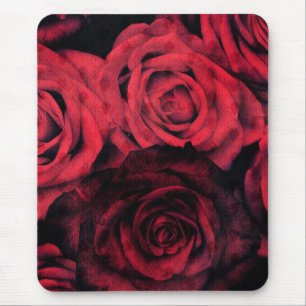 Mousepad Rosas vermelhos e pretos das bolinhas