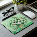 Mousepad Rosas | Vincent Van Gogh<br><div class="desc">Rosas (1890) do artista poste-impressionista holandês Vincent Van Gogh. A obra original é um pintura a óleo em canvas que representa uma vida estática de rosas brancas contra um fundo verde-claro. Use as ferramentas de design para adicionar texto personalizado ou personalizar a imagem.</div>