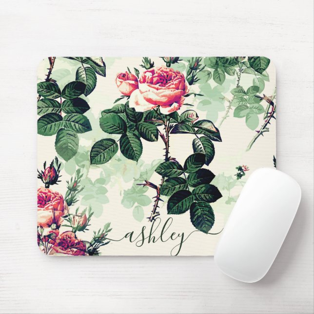 Mousepad Rosas Vintage (Com mouse)