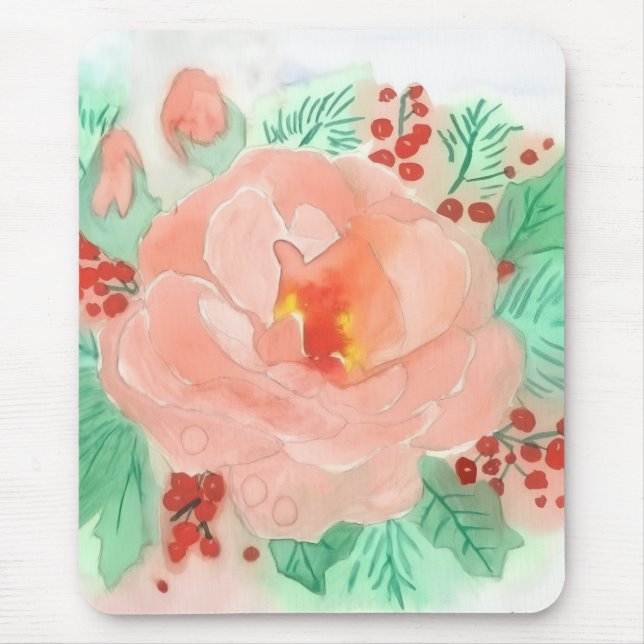 Mousepad Rose aquarelle française (Frente)