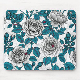 Mousepad Roseiras brancas e damascos