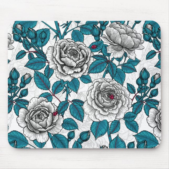 Mousepad Roseiras brancas e damascos (Frente)