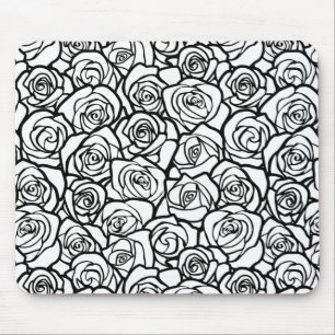 Mousepad Roseiras negras e brancas de Girly Vintage