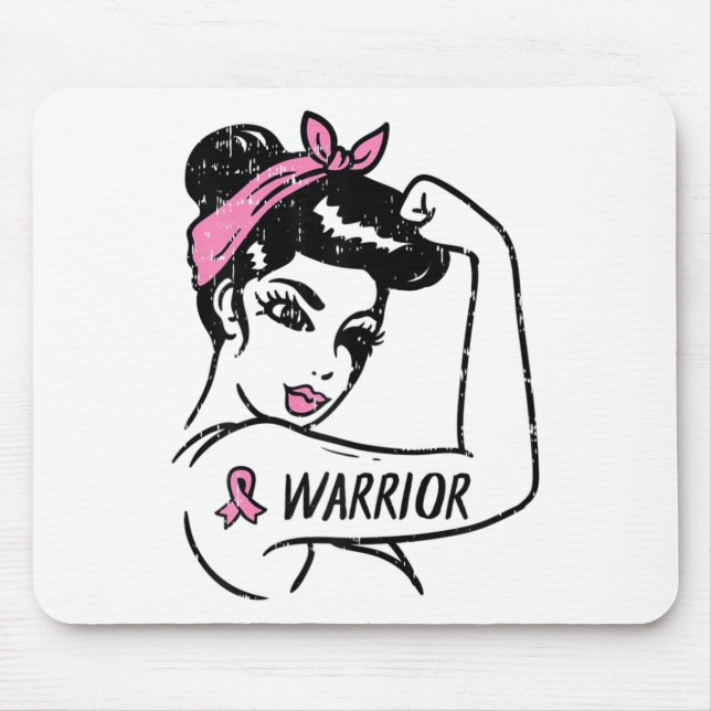 Mousepad Rosie Riveter Riveter Cancer Mulheres Rosa (Frente)