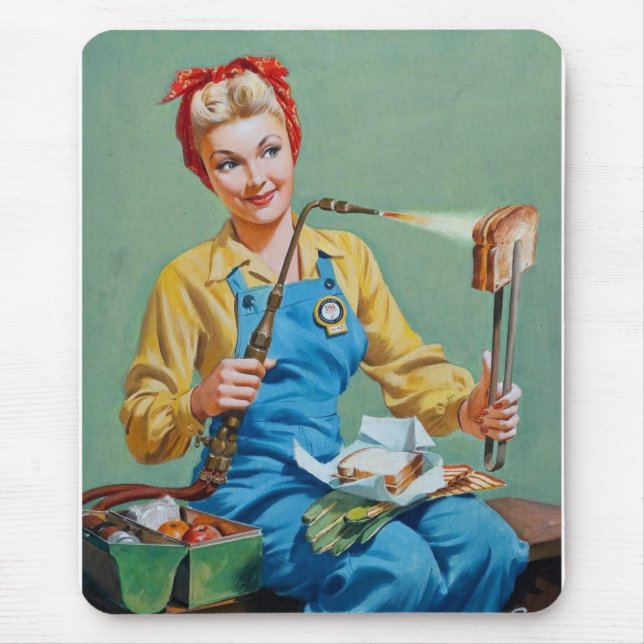 Mousepad Rosie the Riveter faz queijo torrado (Frente)