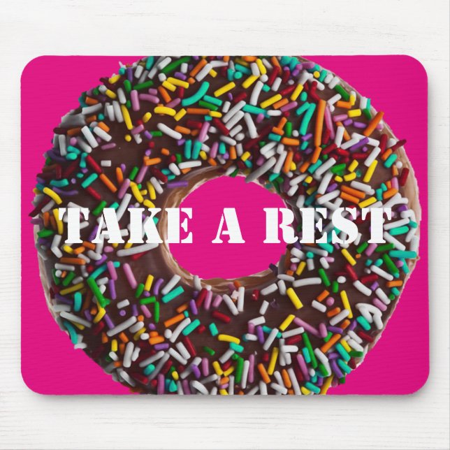 Mousepad Rosquinha de chocolate com aspersores coloridos (Frente)