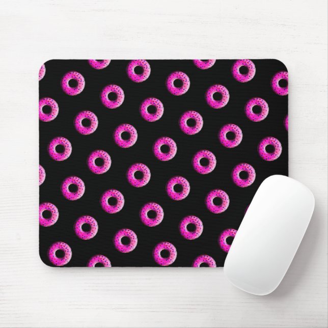 Mousepad Rosquinha Rosa - confeitos coloridos 1 (Com mouse)