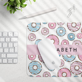 Mousepad Rosquinhas rosa, Rosquinhas azuis, borrifadas, seu