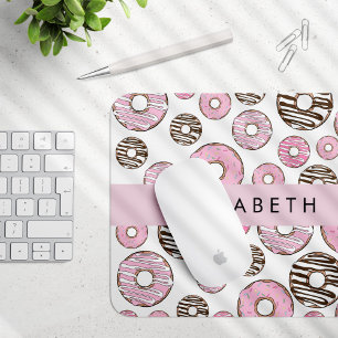 Mousepad Rosquinhas Rosa, Rosquinhas Brancas, Espelhos, Seu