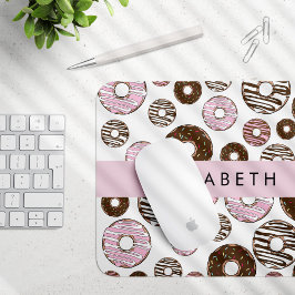 Mousepad Rosquinhas Rosa, Rosquinhas Marrons, Espelhos, Seu