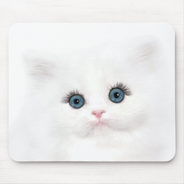 Mousepad Rosto branco persa de gatinho (Frente)