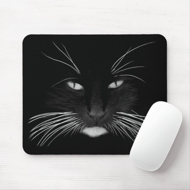 Mousepad Rosto de Gato Negro (Com mouse)
