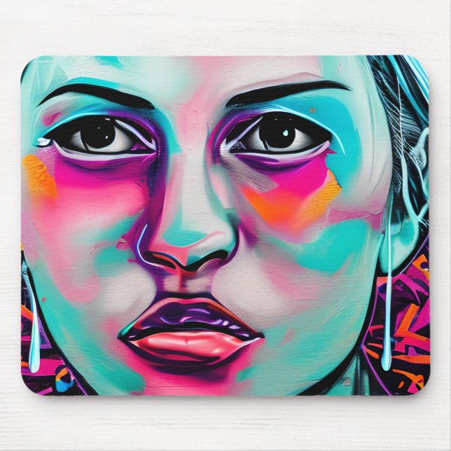 Mousepad Rosto de Mulher Arte Digital Gerado por IA (Frente)