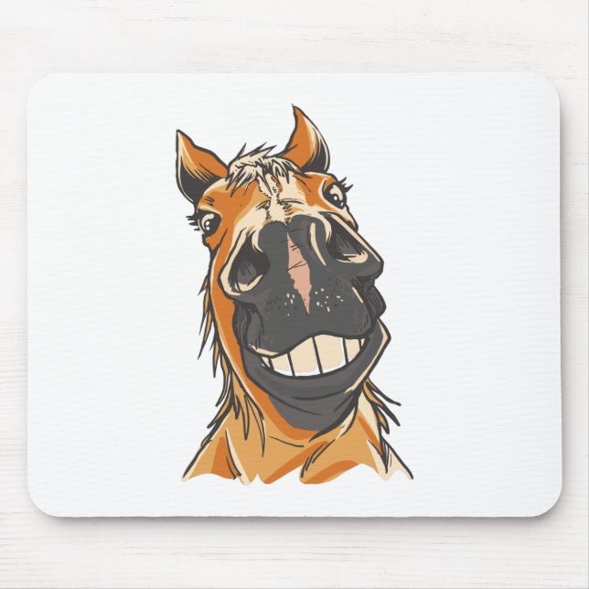 Mousepad Rosto Engraçado de Cavalo (Frente)