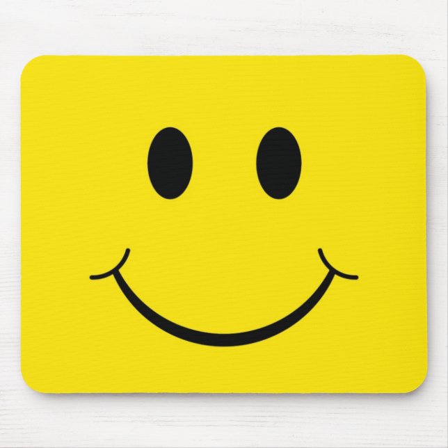 Mousepad Rosto Feliz Amarelo Clássico dos 70 (Frente)